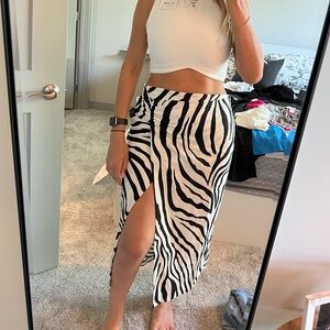 zebra print zara skirt